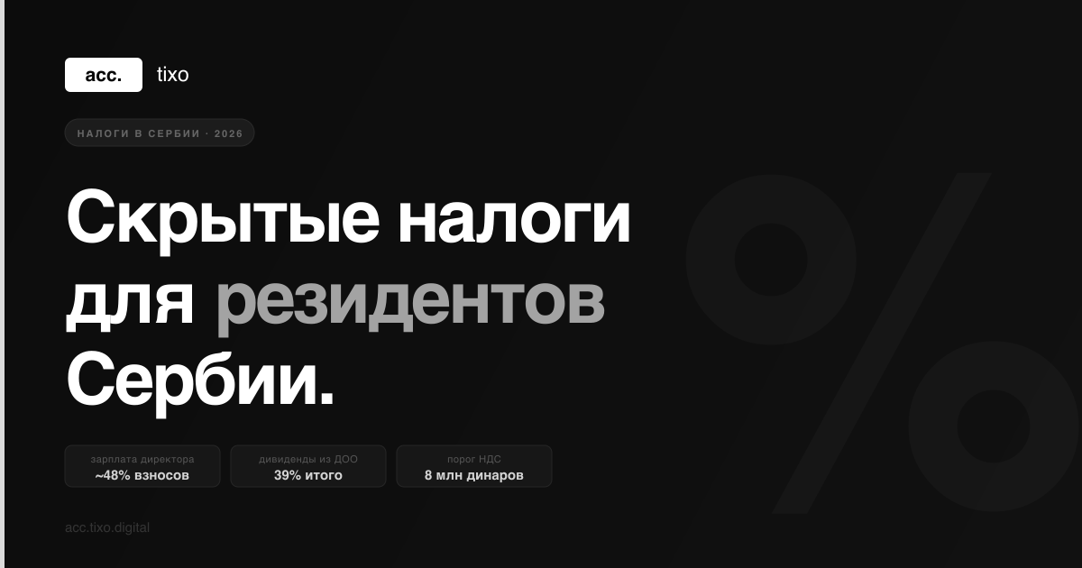 Налоги в Сербии для резидентов: что реально платит предприниматель в 2026